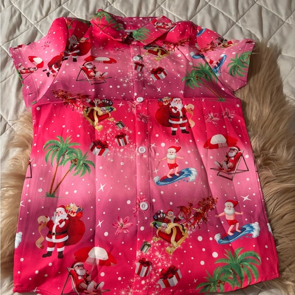 Undefined Other - Festive Pink Santa Kids Shirt
